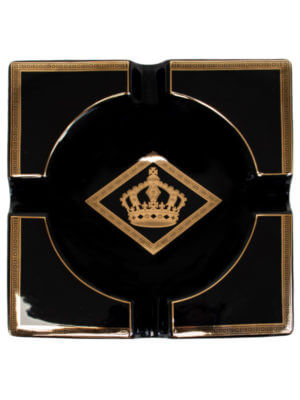 Diamond Crown Black Ashtray