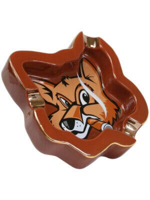 Fox Head Brown Ceramic Ashtray