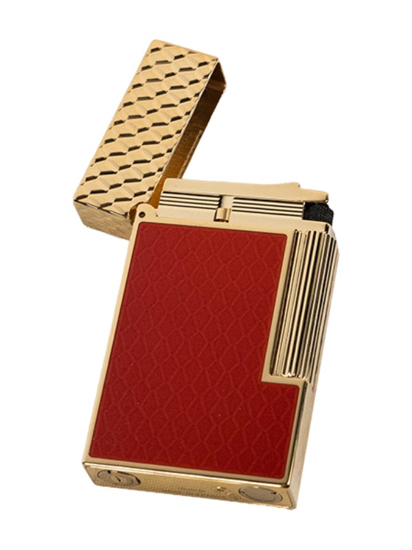 S.T. Dupont Line 2 Lighter Burgundy and Gold Dragon Scales – C16626