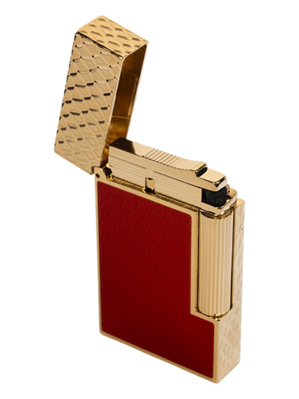 S.T. Dupont Line 2 Lighter Burgundy and Gold Dragon Scales – C16626