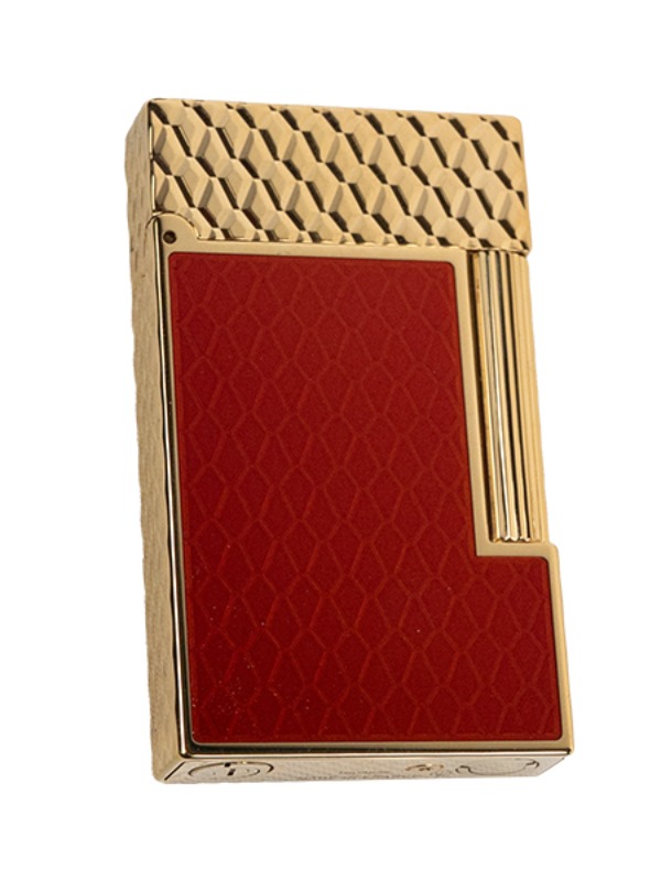 S.T. Dupont Line 2 Lighter Burgundy and Gold Dragon Scales – C16626