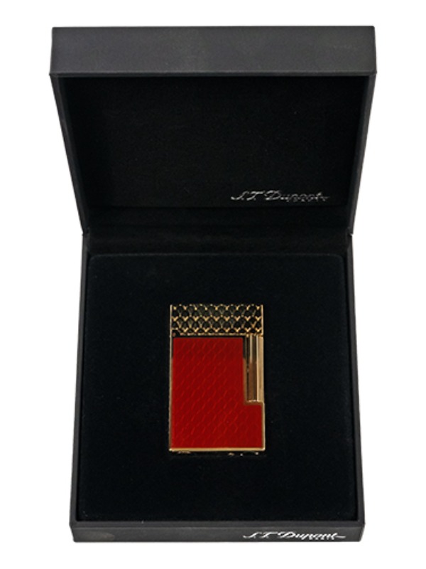 S.T. Dupont Line 2 Lighter Burgundy and Gold Dragon Scales – C16626