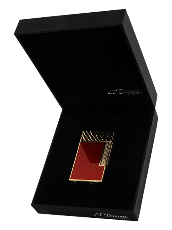 S.T. Dupont Line 2 Lighter Burgundy and Gold Dragon Scales – C16626
