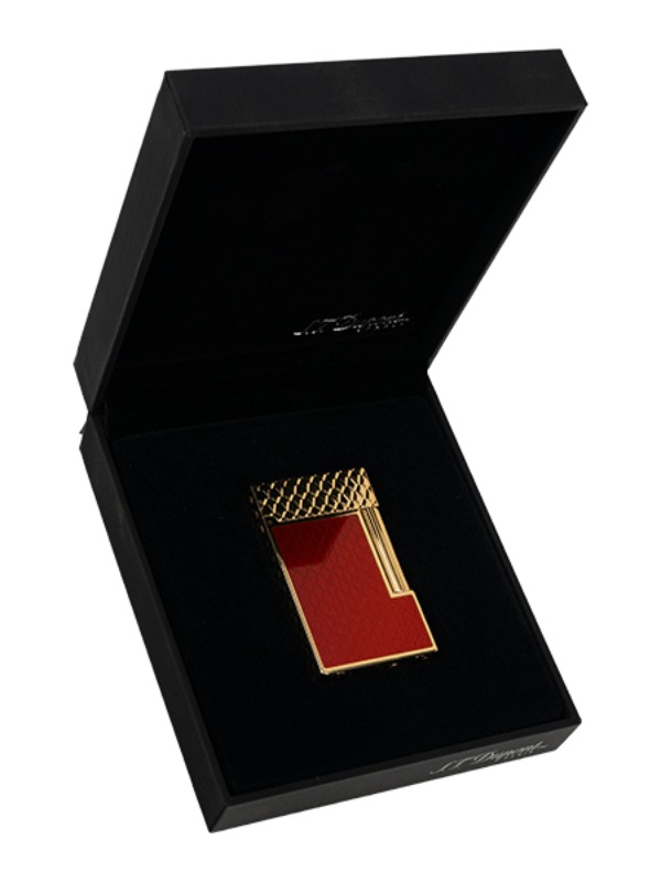 S.T. Dupont Line 2 Lighter Burgundy and Gold Dragon Scales – C16626