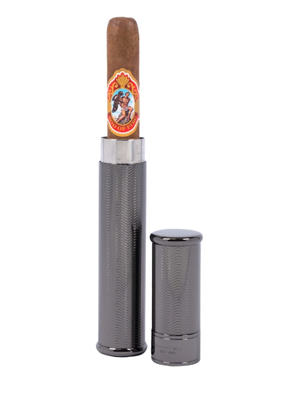 Prometheus Single Cigar Tube Gun Metal Wave