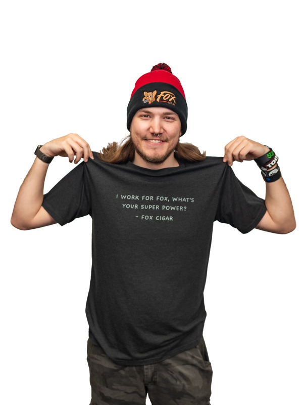 Red & Black Fox Pom Beanie