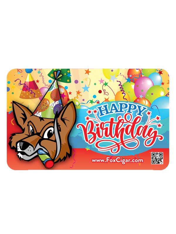 Happy Birthday Fox Cigar Gift Card