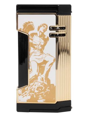 Prometheus God of Fire "Never Back Down" Magma X Lighter White with Gold (XR4)