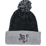 Black & Gray Fox Pom Beanie