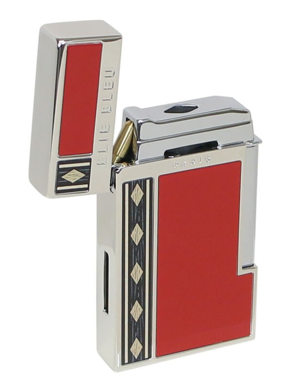 Elie Bleu J-14 Jet Alba Red Marquetry Lighter EBJ1453