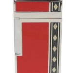 Elie Bleu J-14 Jet Alba Red Marquetry Lighter EBJ1453