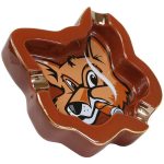 Fox Head Brown Ceramic Ashtray