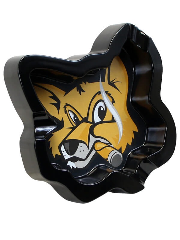 Fox Head Melamine Black Ashtray