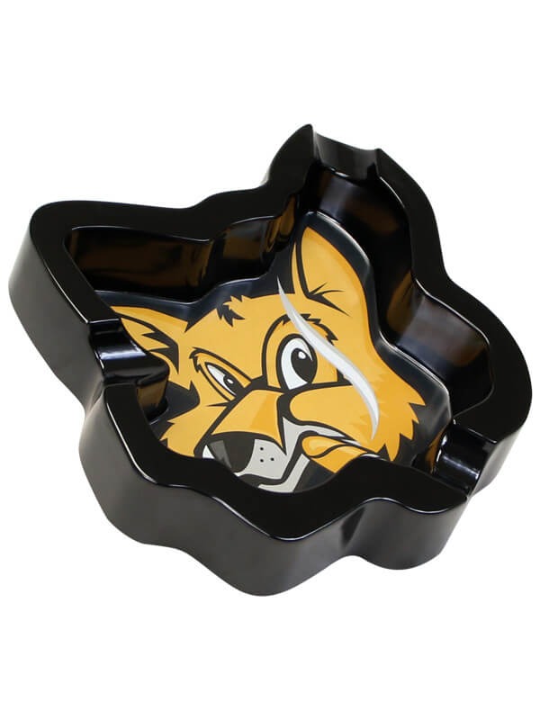 Fox Head Melamine Black Ashtray