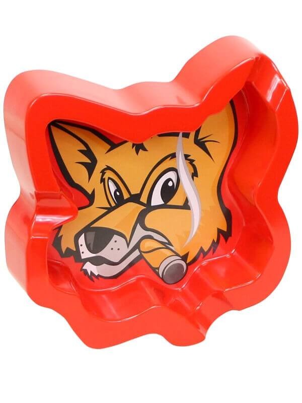 Fox Head Melamine Red Ashtray