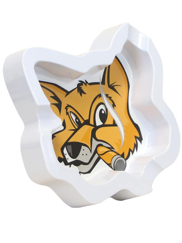 Fox Head Melamine White Ashtray
