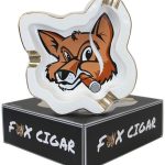 Fox Head White Ceramic Ashtray