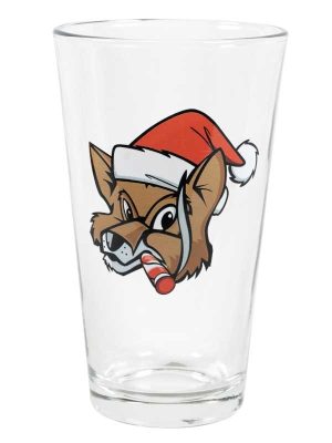 Fox Santa Pint Glass Set