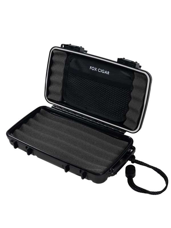 Fox Travel Humidor (Black with Brown Label)