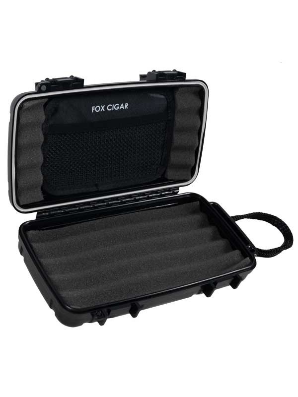 Fox Travel Humidor (Black with Brown Label)