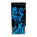God of Fire “Never Back Down” (Retro) Blue on Black Lighter