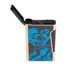 God of Fire “Never Back Down” (Retro) Blue on Black Lighter