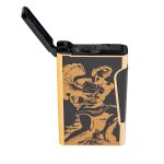 God of Fire “Never Back Down” (Retro) Gold on Black Lighter