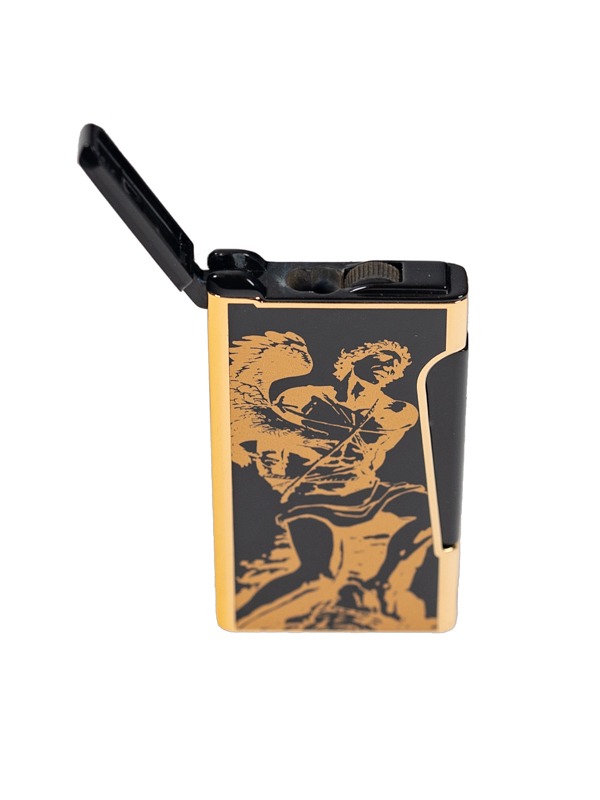 God of Fire “Never Back Down” (Retro) Gold on Black Lighter