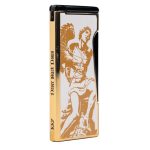 God of Fire “Never Back Down” (Retro) Gold on White Lighter