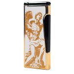God of Fire “Never Back Down” (Retro) Gold on White Lighter