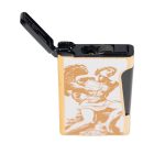 God of Fire “Never Back Down” (Retro) Gold on White Lighter