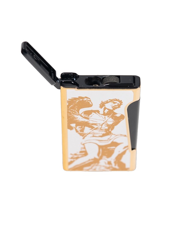 God of Fire “Never Back Down” (Retro) Gold on White Lighter