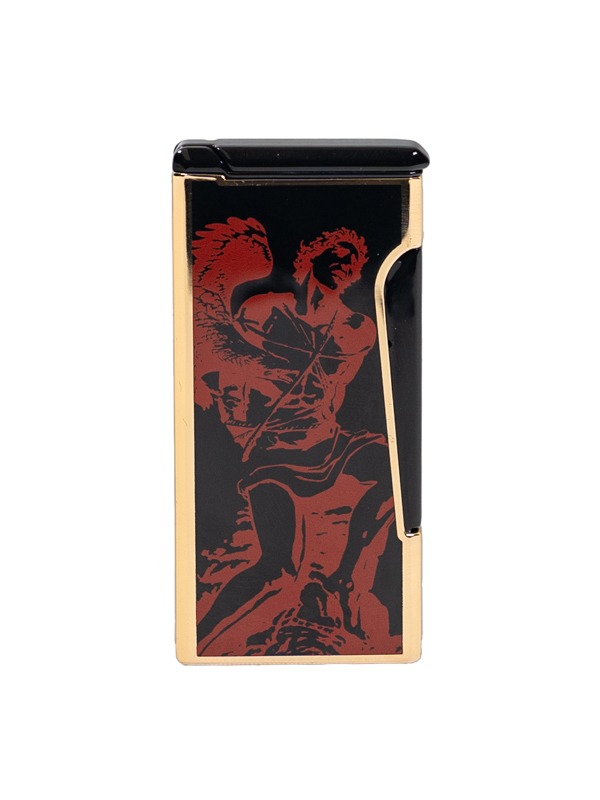 God of Fire “Never Back Down” (Retro) Red on Black lighter