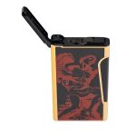 God of Fire “Never Back Down” (Retro) Red on Black lighter