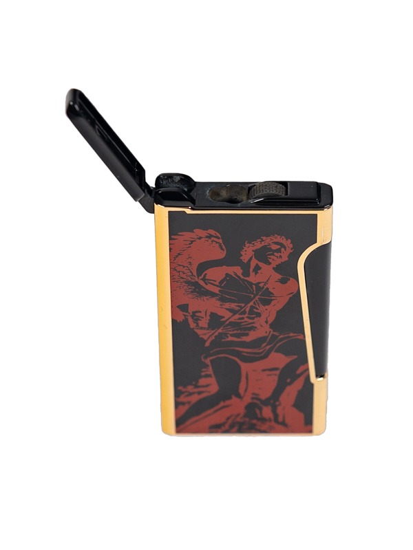 God of Fire “Never Back Down” (Retro) Red on Black lighter