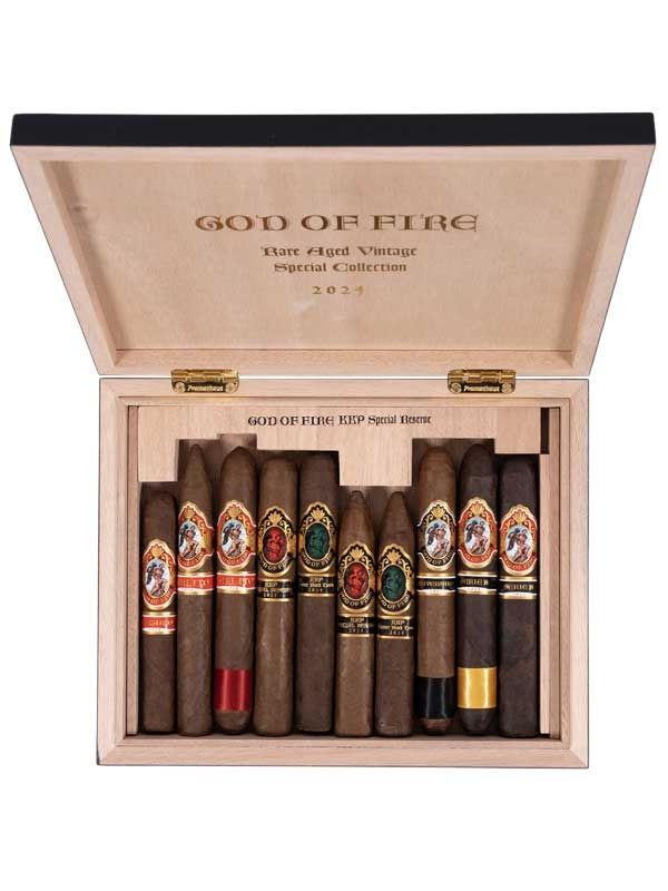 God of Fire KKP Never Back Down 10 Cigar Assortment Black Lacquer