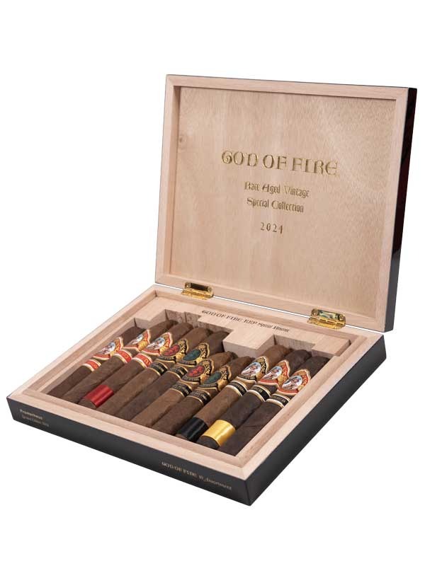 God of Fire KKP Never Back Down 10 Cigar Assortment Black Lacquer