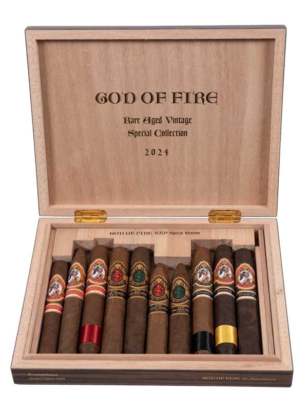 God of Fire KKP Never Back Down 10 Cigar Assortment Macassar Ebony