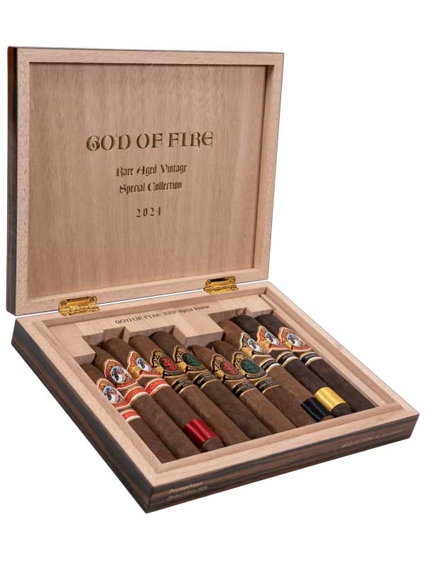 God of Fire KKP Never Back Down 10 Cigar Assortment Macassar Ebony