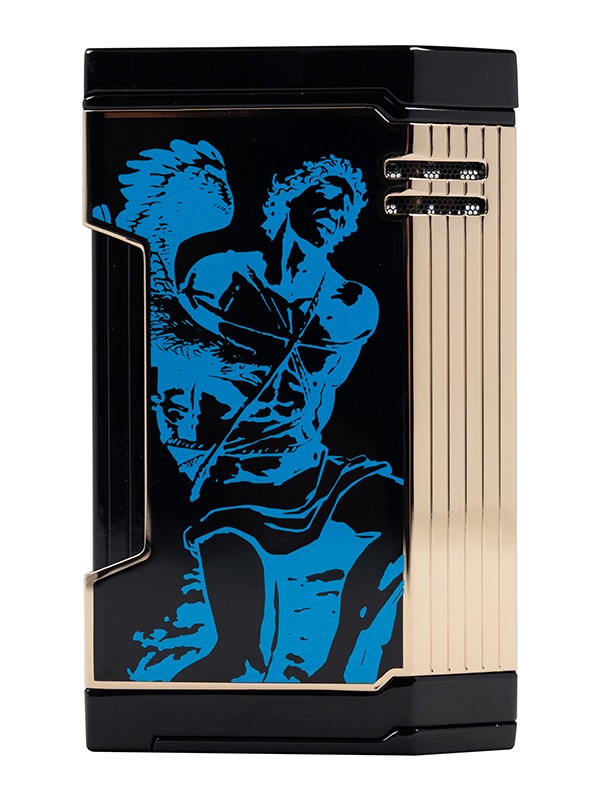 God of Fire “Never Back Down” in Blue on Black Lighter