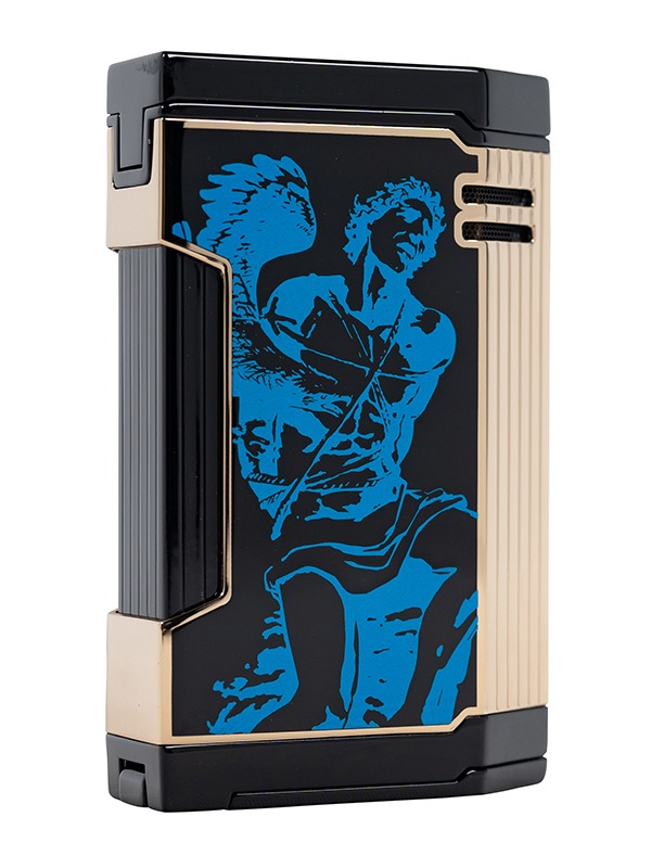 God of Fire “Never Back Down” in Blue on Black Lighter