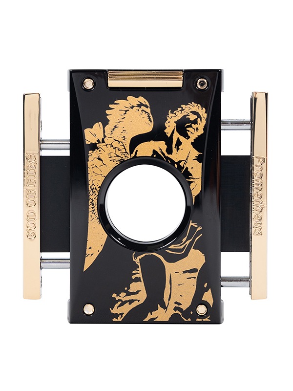 God of Fire “Never Back Down” in Gold on Black Cutter