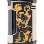 God of Fire “Never Back Down” in Gold on Black Lighter