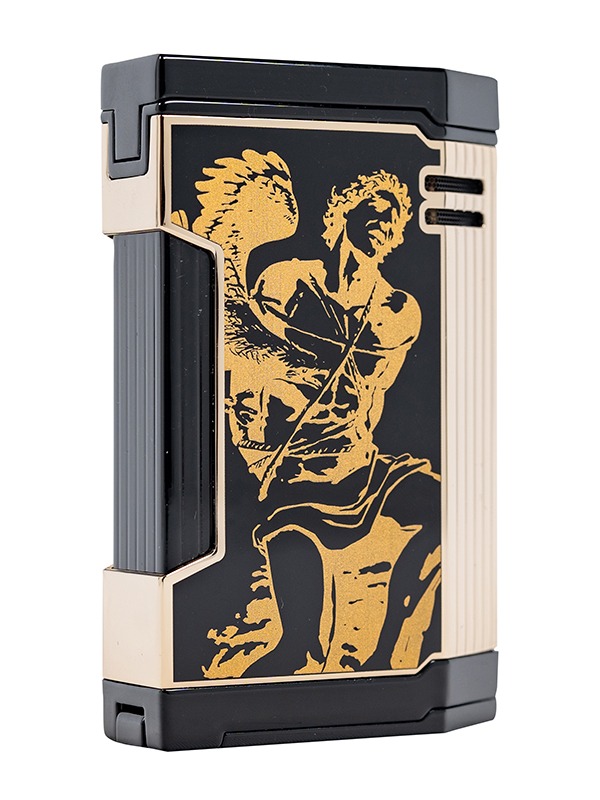 God of Fire “Never Back Down” in Gold on Black Lighter