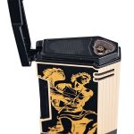 God of Fire “Never Back Down” in Gold on Black Lighter