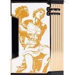 God of Fire “Never Back Down” in Gold on White Lighter
