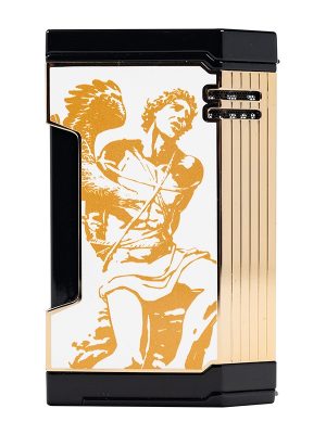 God of Fire "Never Back Down" in Gold on White Lighter
