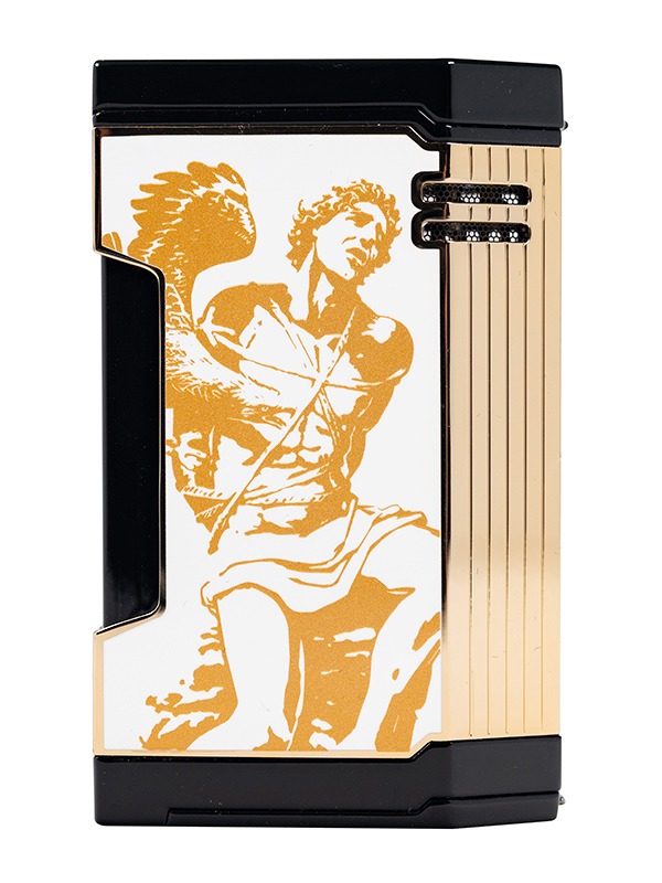 God of Fire “Never Back Down” in Gold on White Lighter