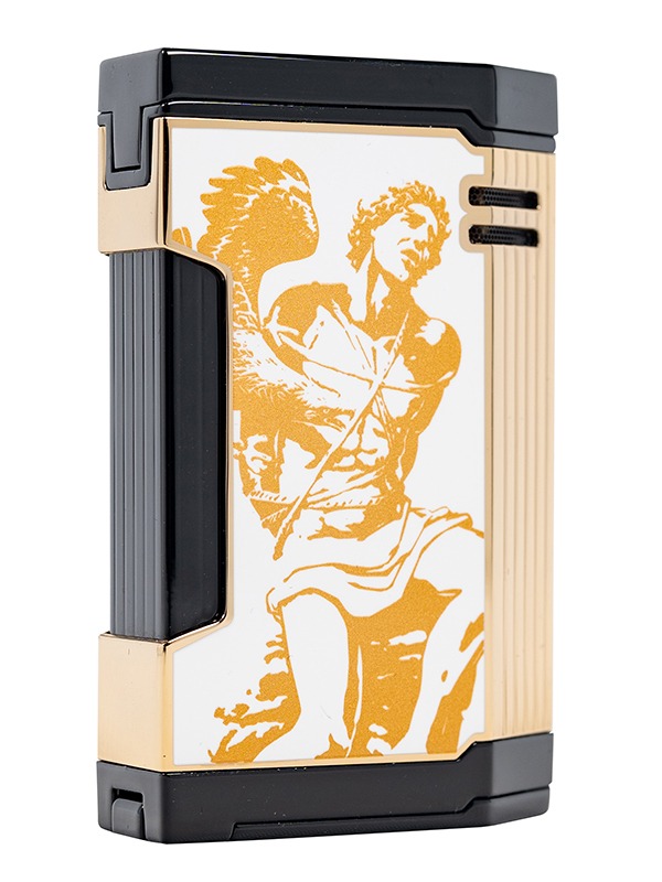 God of Fire “Never Back Down” in Gold on White Lighter