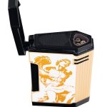 God of Fire “Never Back Down” in Gold on White Lighter